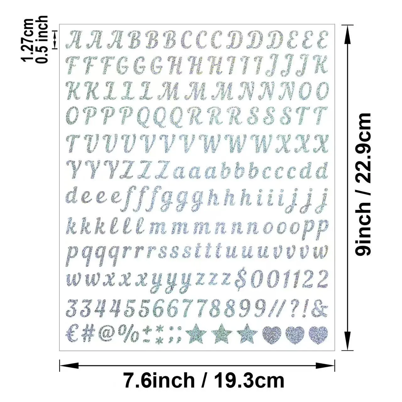 Alfabetik ve sayısal kumtaşı dekoratif çıkartma