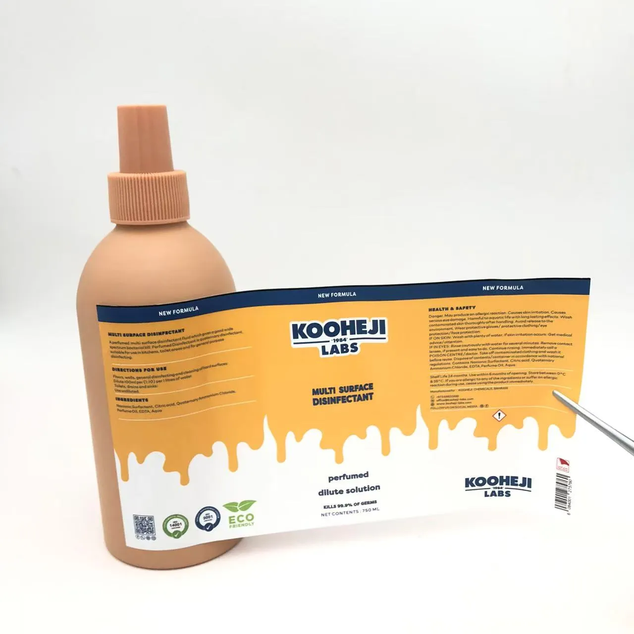 Dezenfektan Şişesi Ambalaj Etiketleri